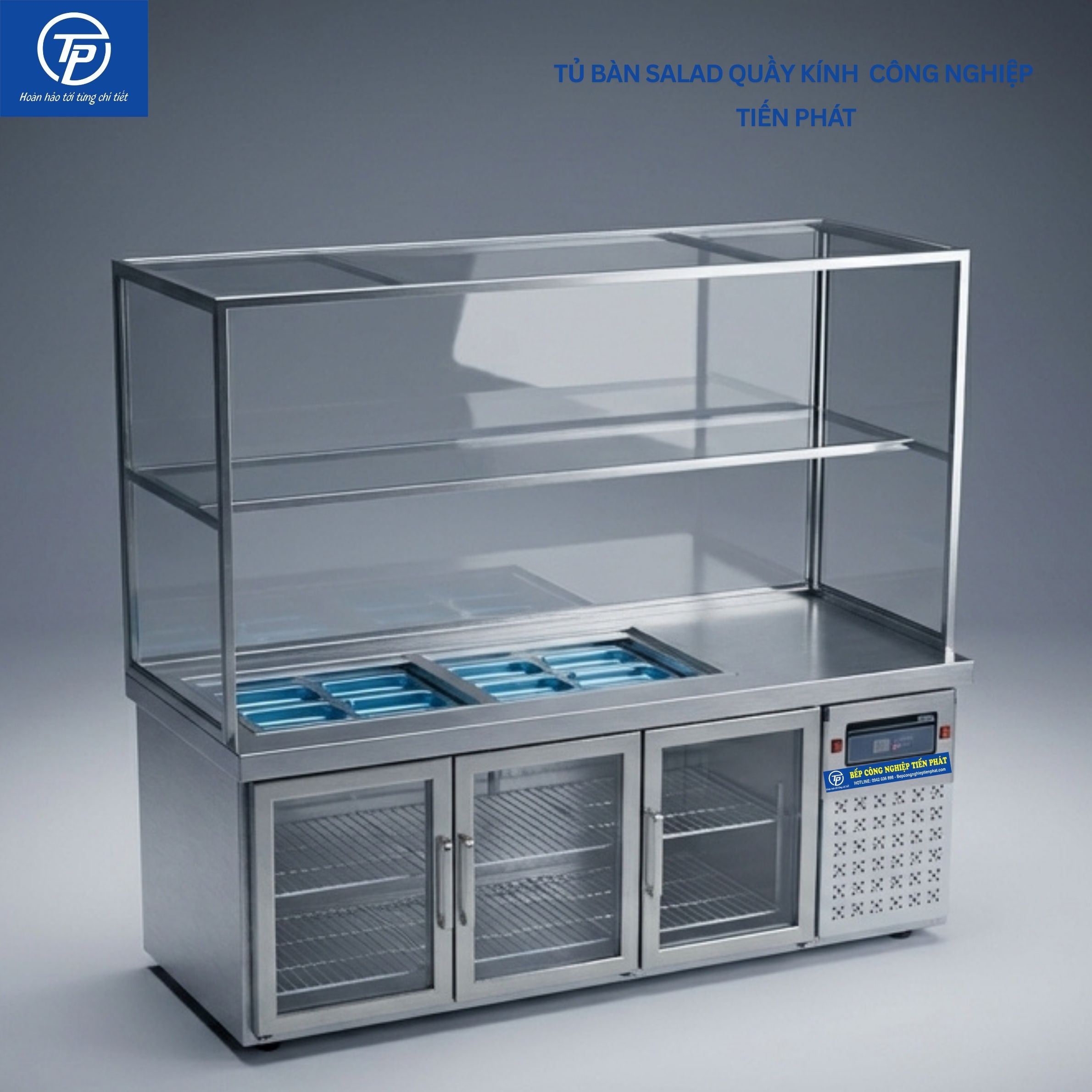 Tủ Bàn Salad Quầy Kính